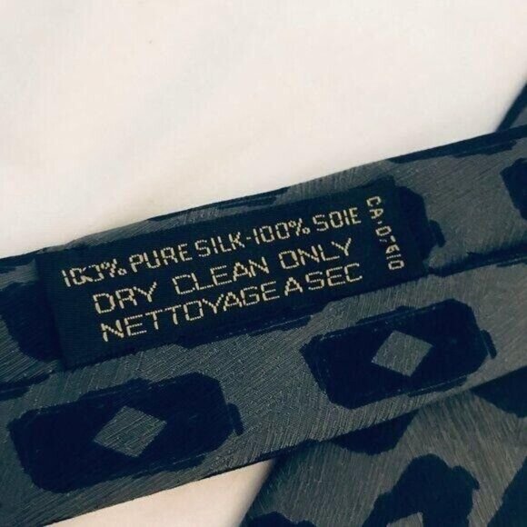 #1593 Giorgio Armani Cravatte silk khaki necktie - Picture 5 of 5